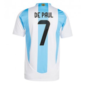 Billiga Argentina Rodrigo De Paul #7 Hemmatröja Copa America 2024 Kortärmad